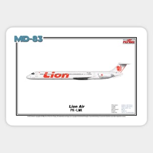 McDonnell Douglas MD-83 - Lion Air (Art Print) Sticker